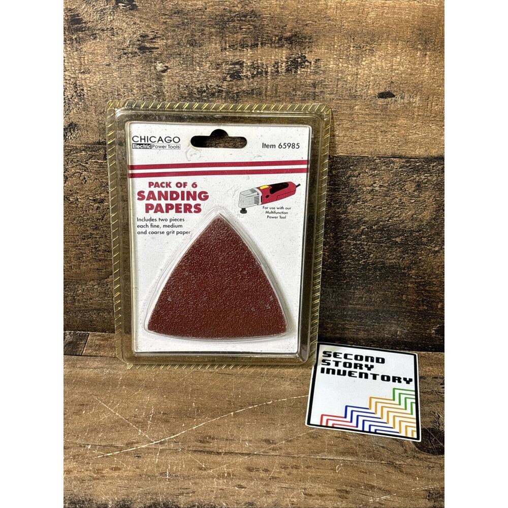 Chicago Electric Power Tools Pack of 6 Sanding Papers #65985